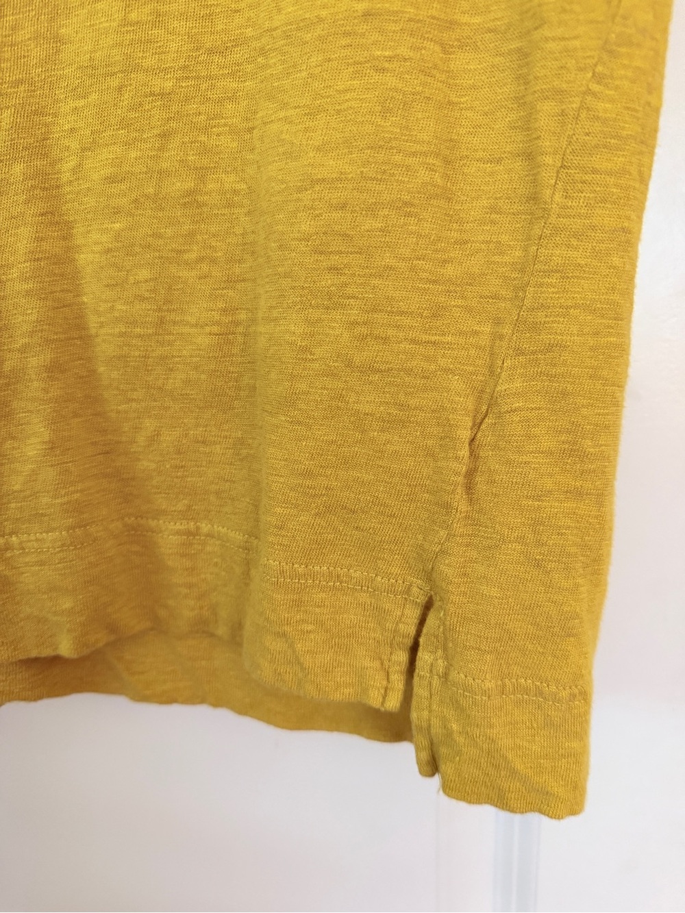 J. Crew Women's Mustard Short Sleeve 100% Linen Tee - Picture 4 of 7